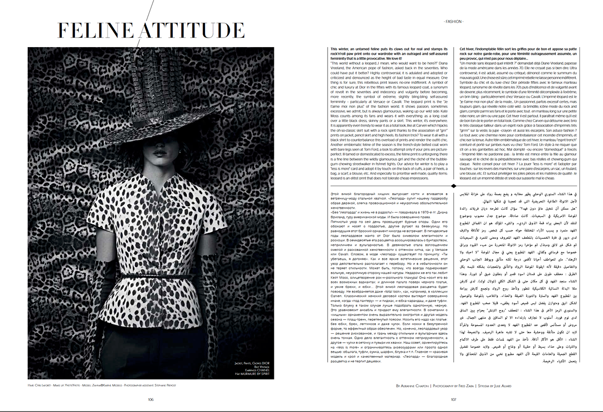 Editorial for @ Sochic Magazine Model @ Zhanna Brass Stylist @ Julie Allard Hair Stylist @ Cyril Laforêt Make up artist @ Yvette Yvette Fashion Editor @ Joy Sinanian & Corine Patron