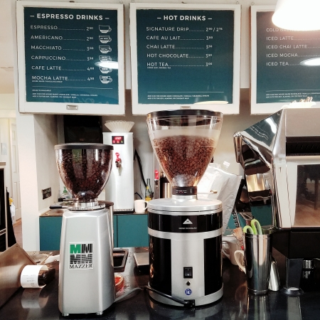 Brentwood Social House’s espresso machine, always in heavy use.