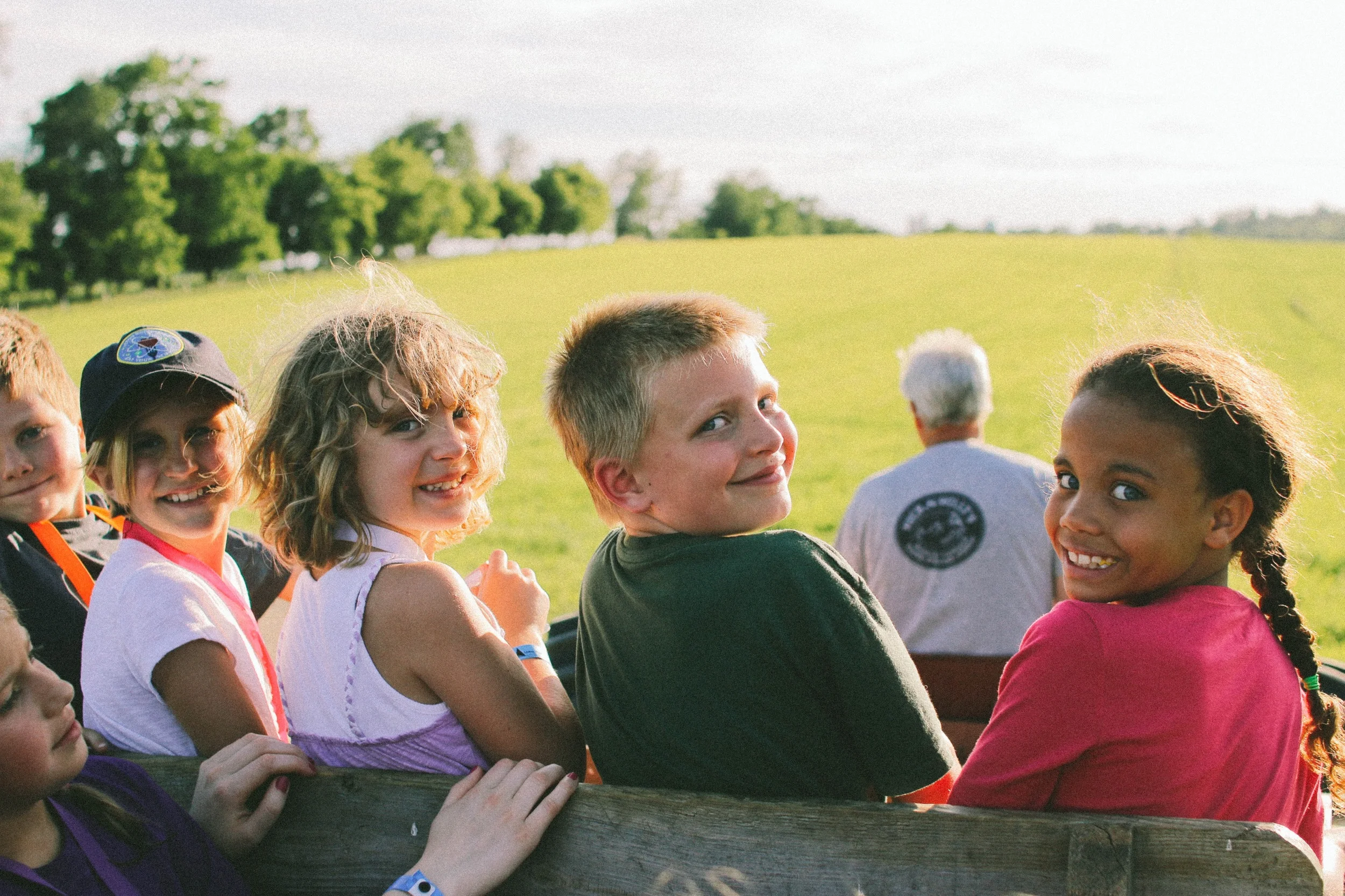 Wagon ride at the farm.