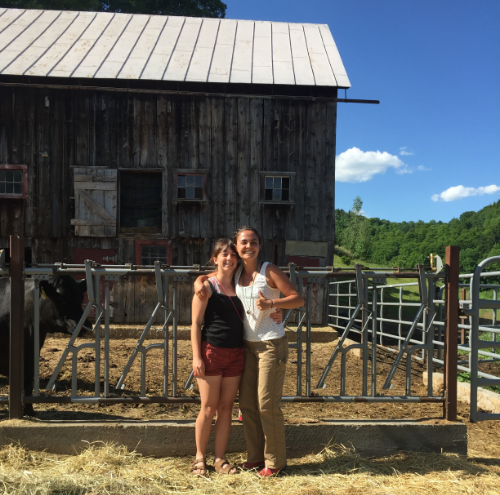 Talia & Jackie take a break from weeding our plots at Woodman Farm for an insect pest management and identification training at the University of Vermont.