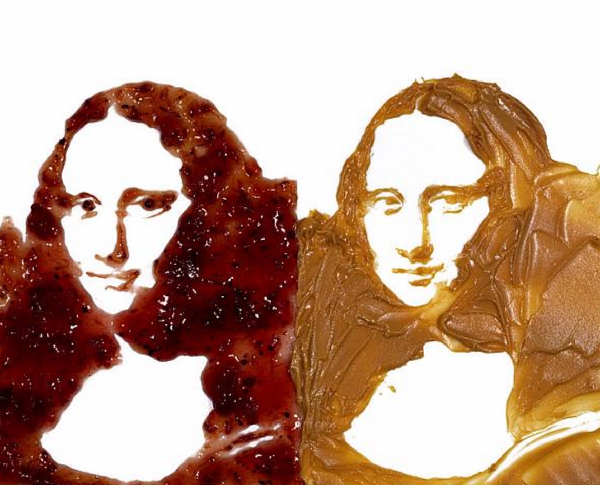 Double Mona Lisa (Peanut Butter + Jelly), After Warhol Series, 1999 | By Vic Muniz