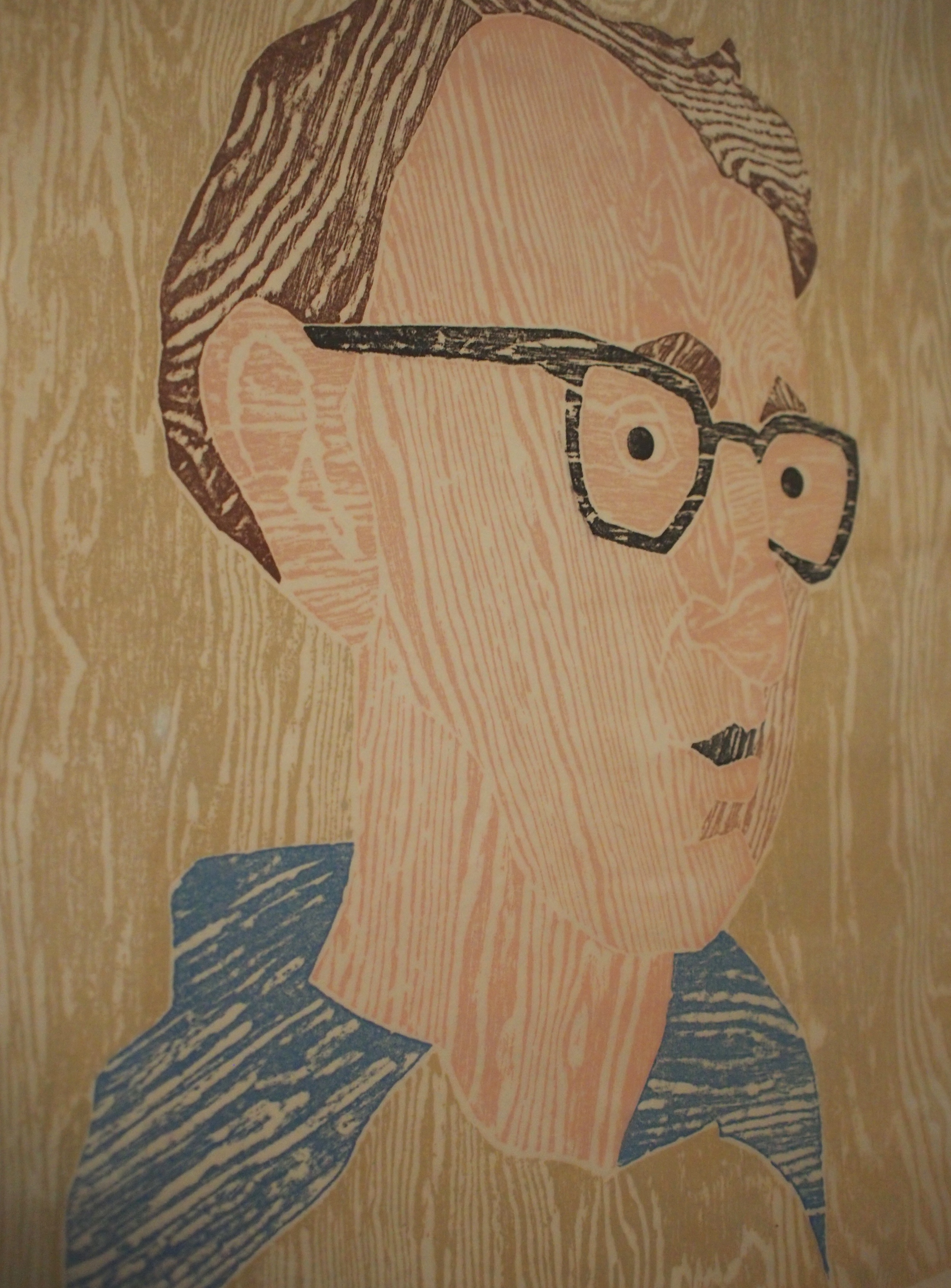 Woody Allen | Woodcut | by Marisol Escobar