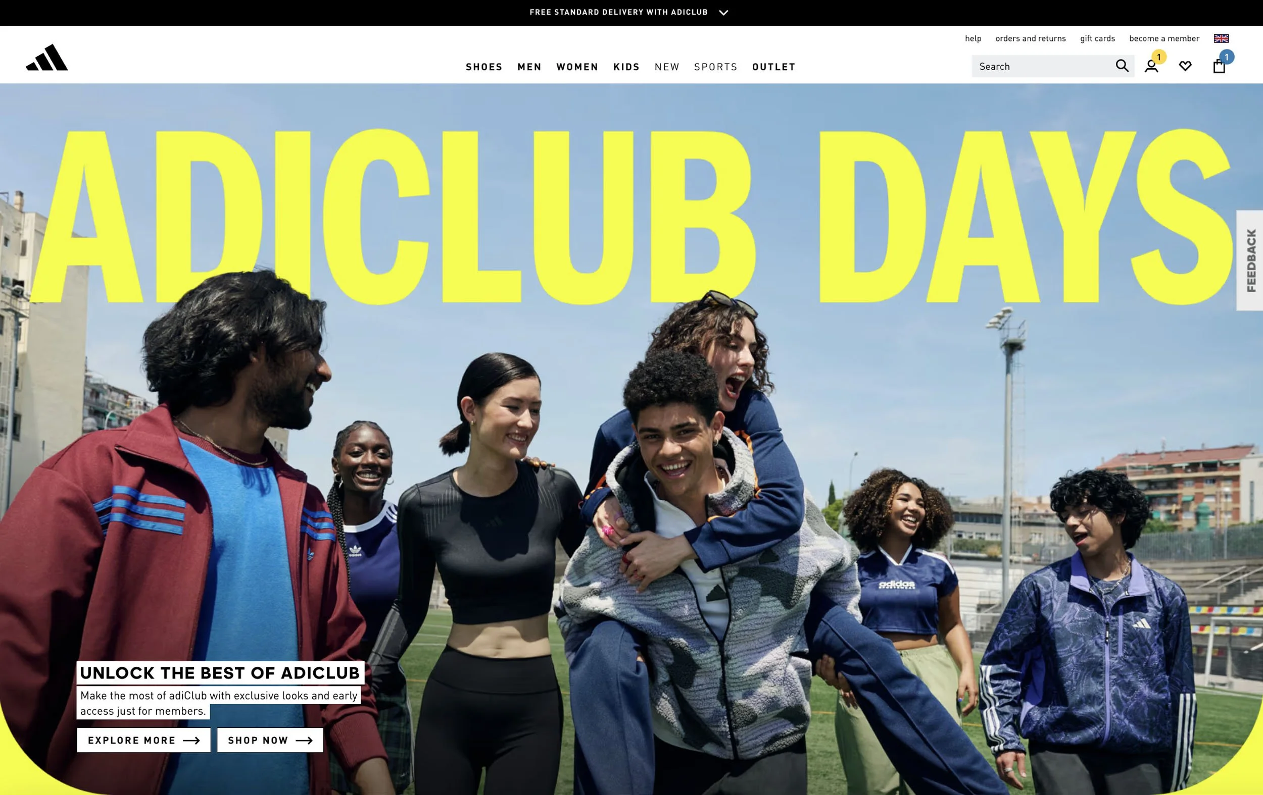 adidas.com Homepage Masthead