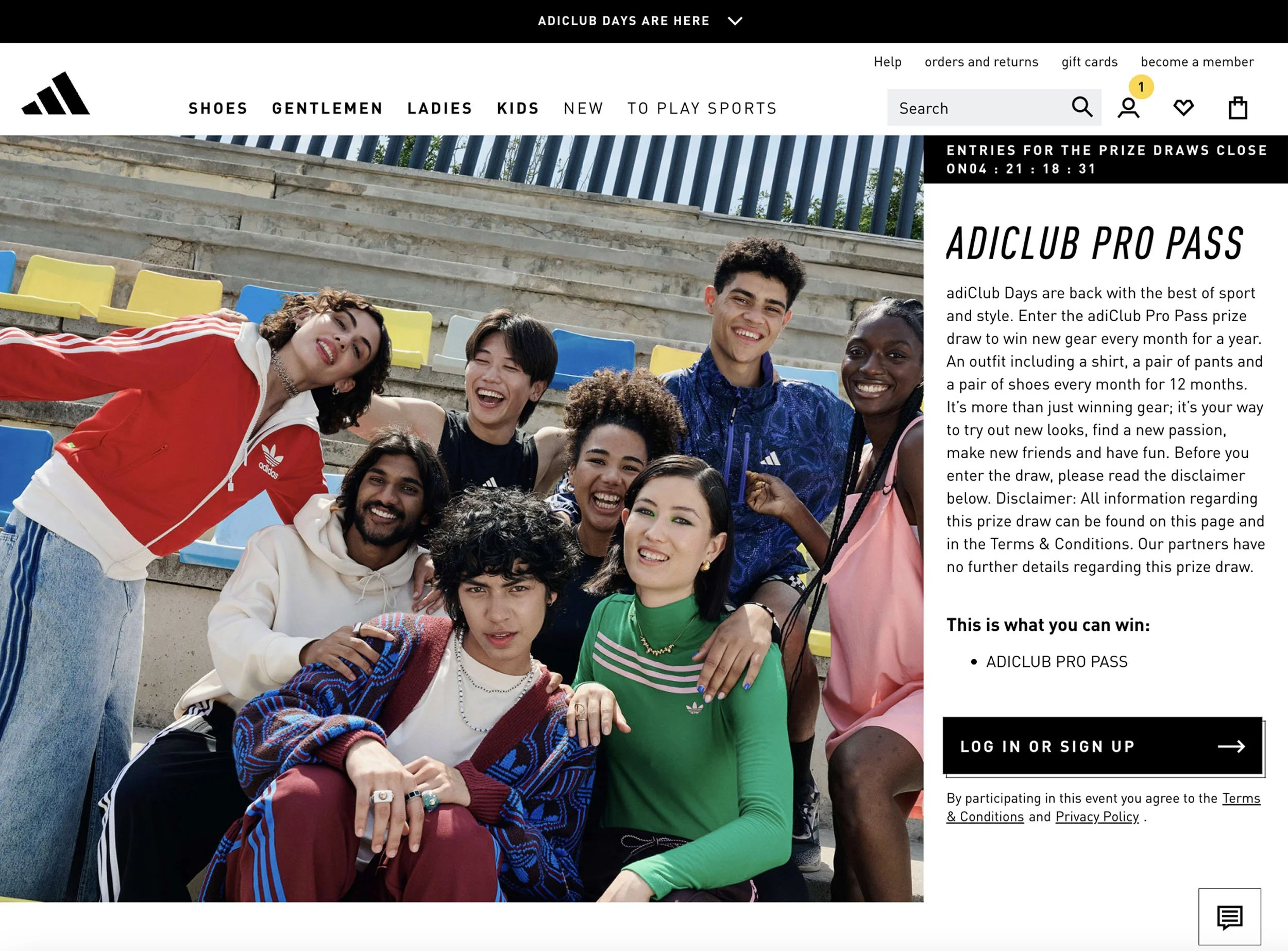 Event Detail Page for Pro Pass Draw