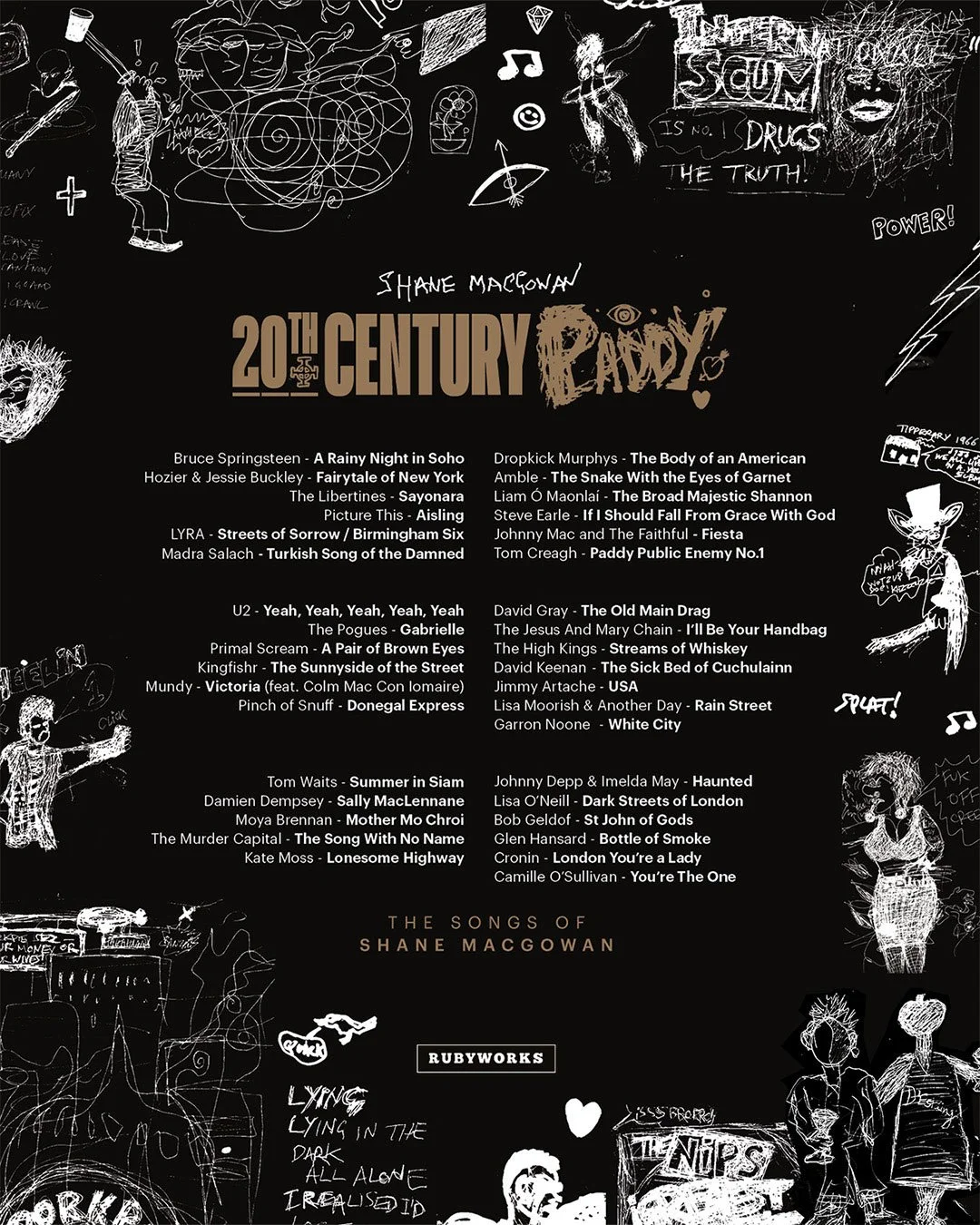 Official artist lineup and tracklist revealed for '20th Century Paddy - The Songs of Shane MacGowan'