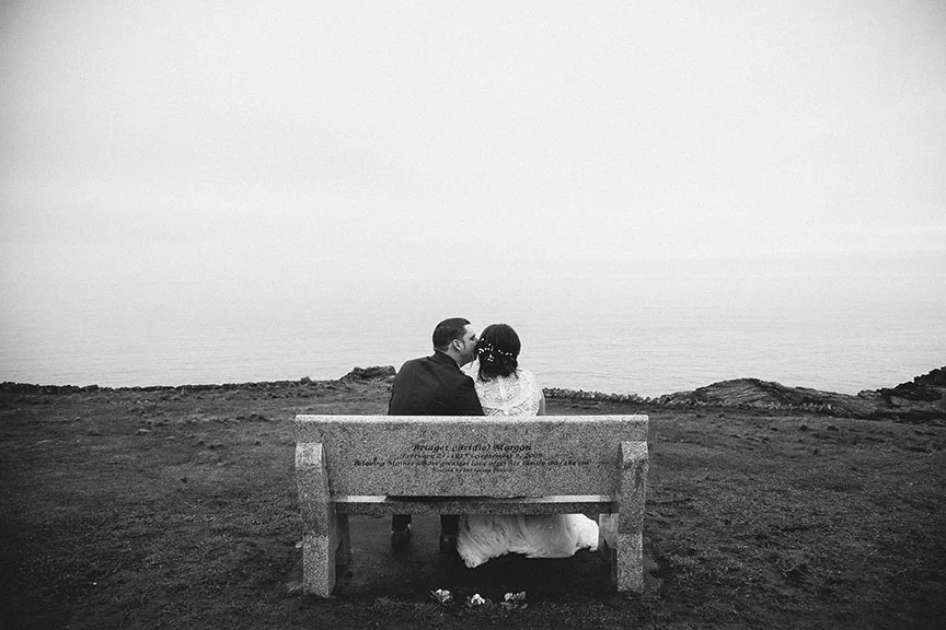 Having a picture on Andrews late-grandmothers bench @ Greystones Beach