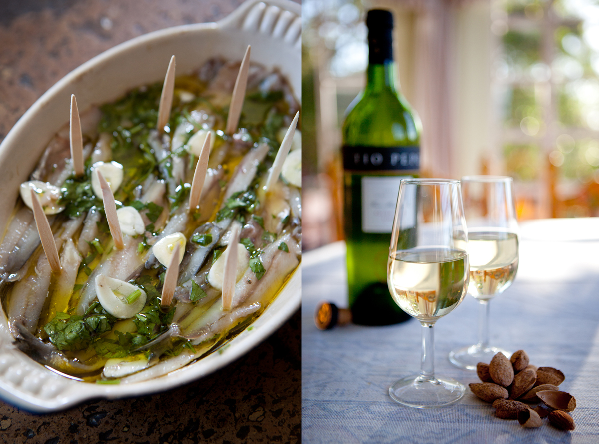 Sherry and tapas, Finca Buenvino b&b, self-catering cottages, villa, cookery courses Andalusia
