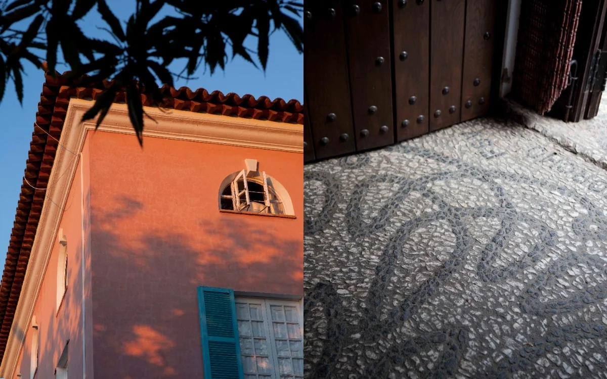 Pink walls of the house, available as a wedding venue near Seville