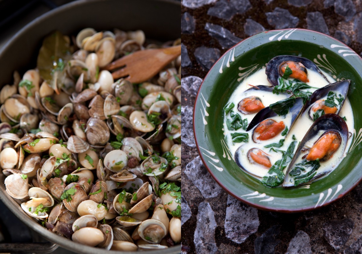 Saffron mussels and clams at Buenvino B&B and self-catering cottages