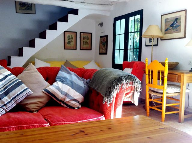 The Cosy sitting room has a wood burning stove. In summer the room is cool even on hot afternoons on August, because of the old 1 metre thick stone walls.