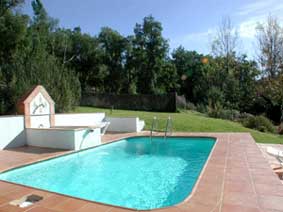 To the east of the house and up some steps to a sunny meadow, you will find the small swimming pool, 5 x 3 meters. It's perfect for cooling off on those hot summer days, and children love it.