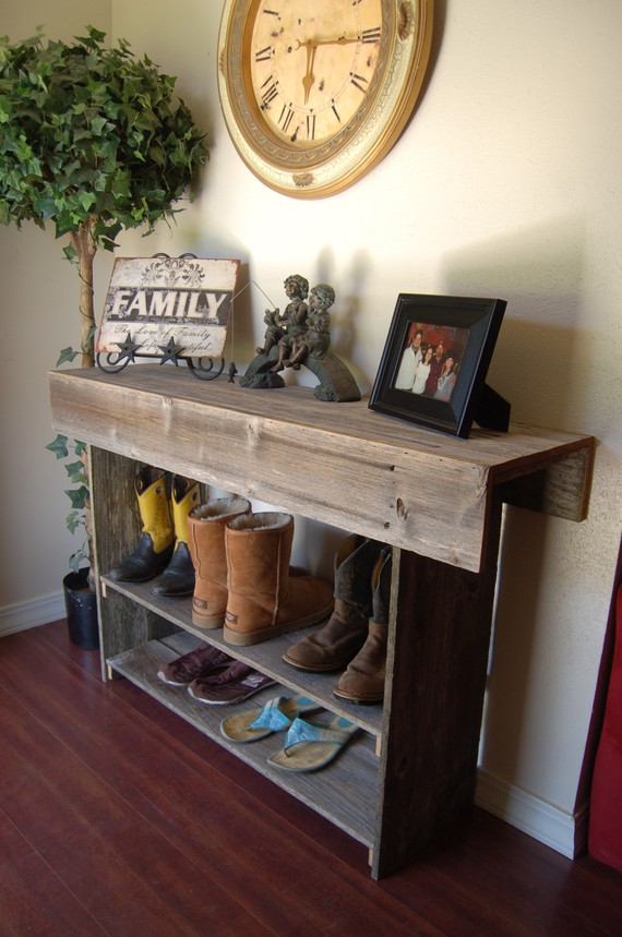 Reclaimed Wood Front Entryway Table Gravity Woodworking