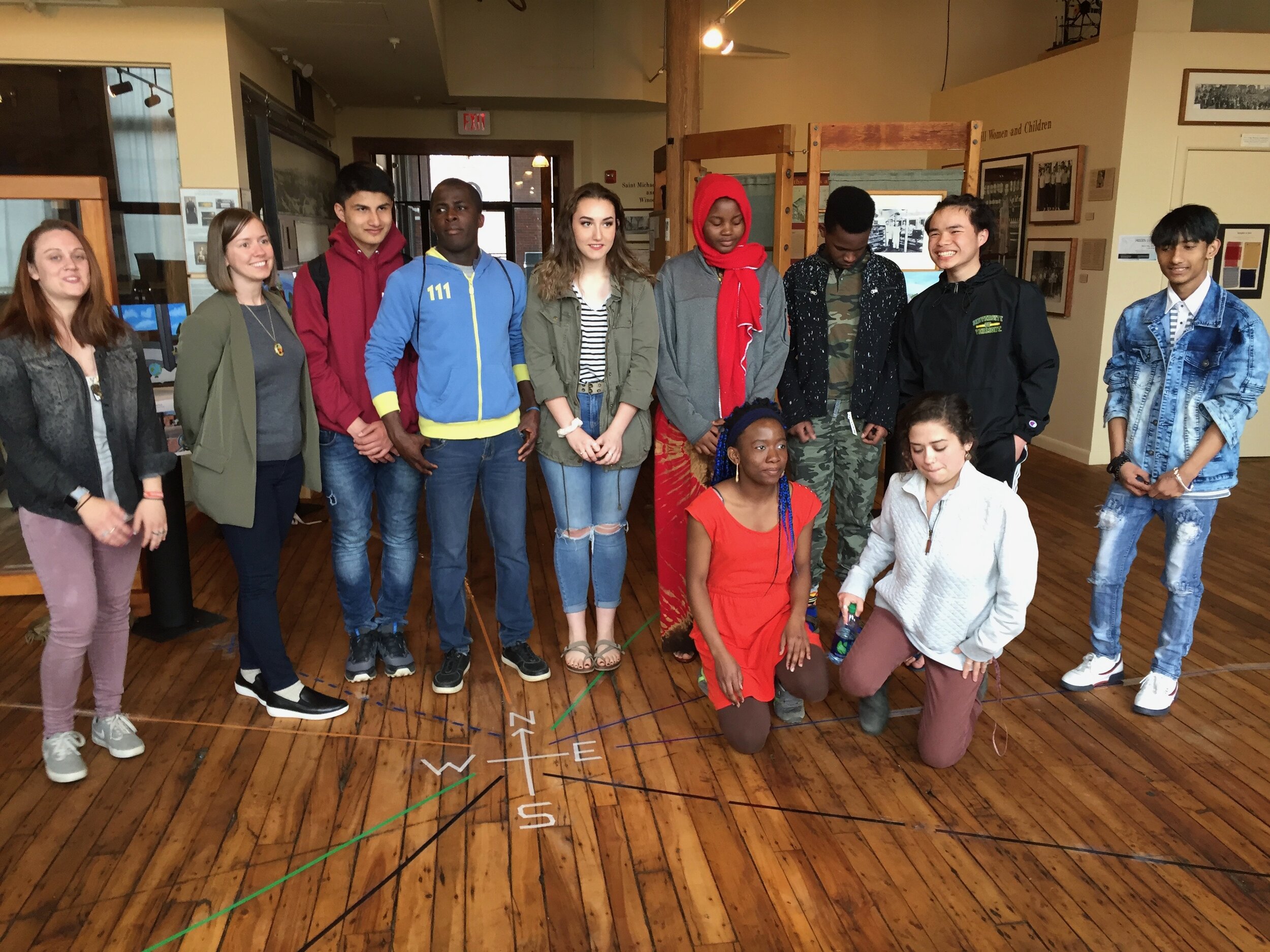 Students at Mill Museum  with Winooski Mayor Lott 