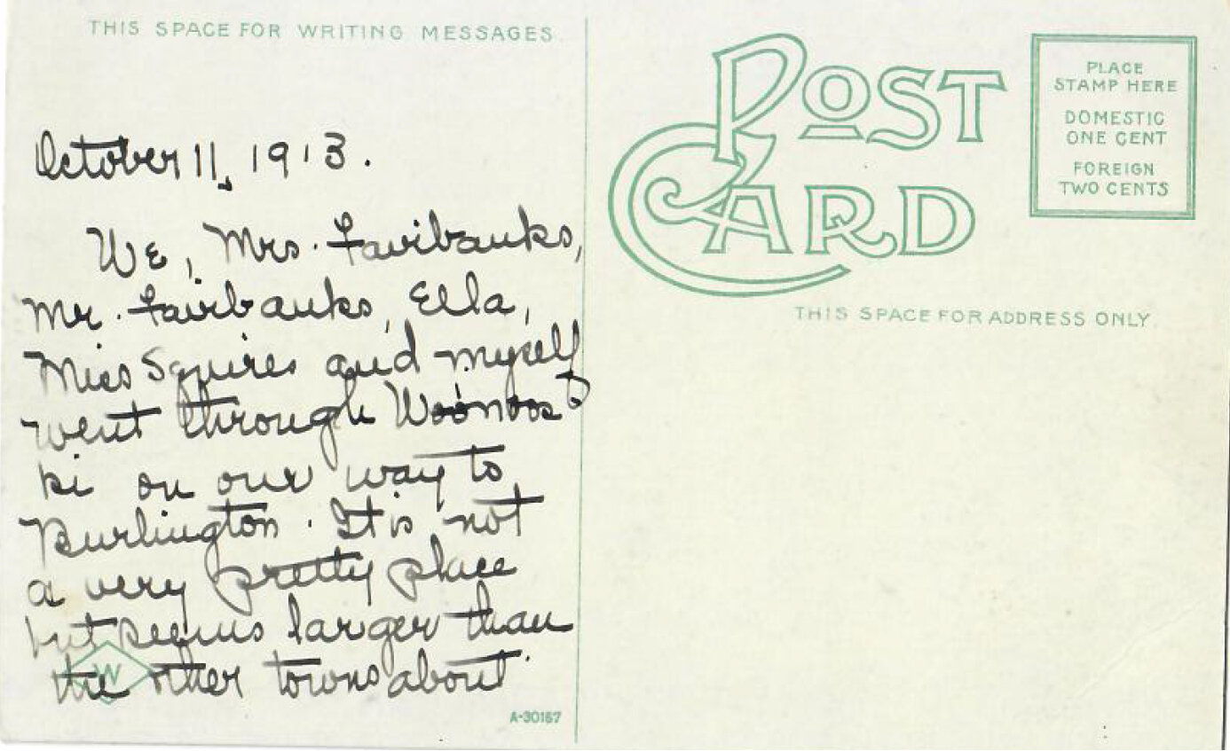 Vintage postcard. Donation from Melinda Umezaki.