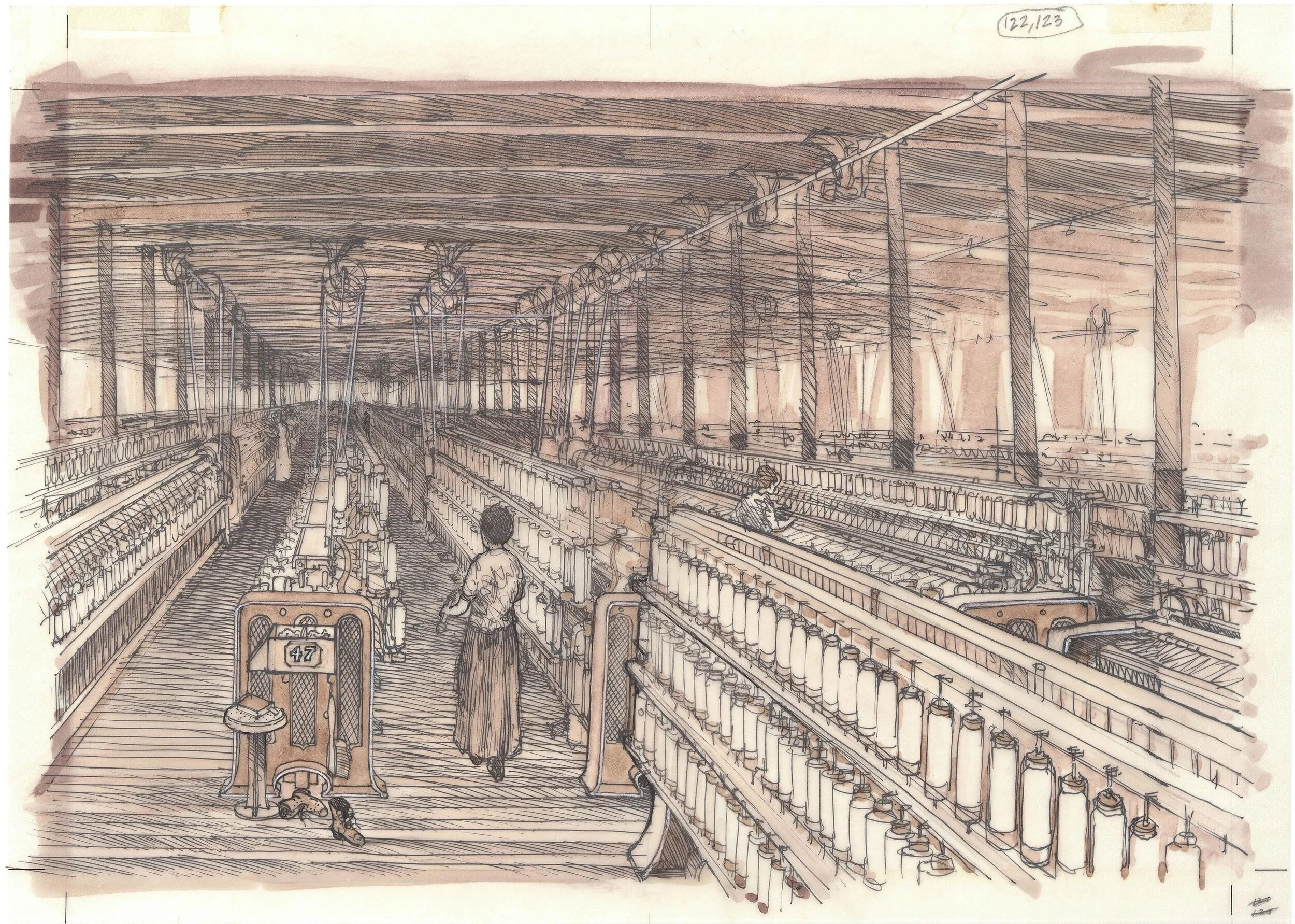Harwood Mill Spinning Room