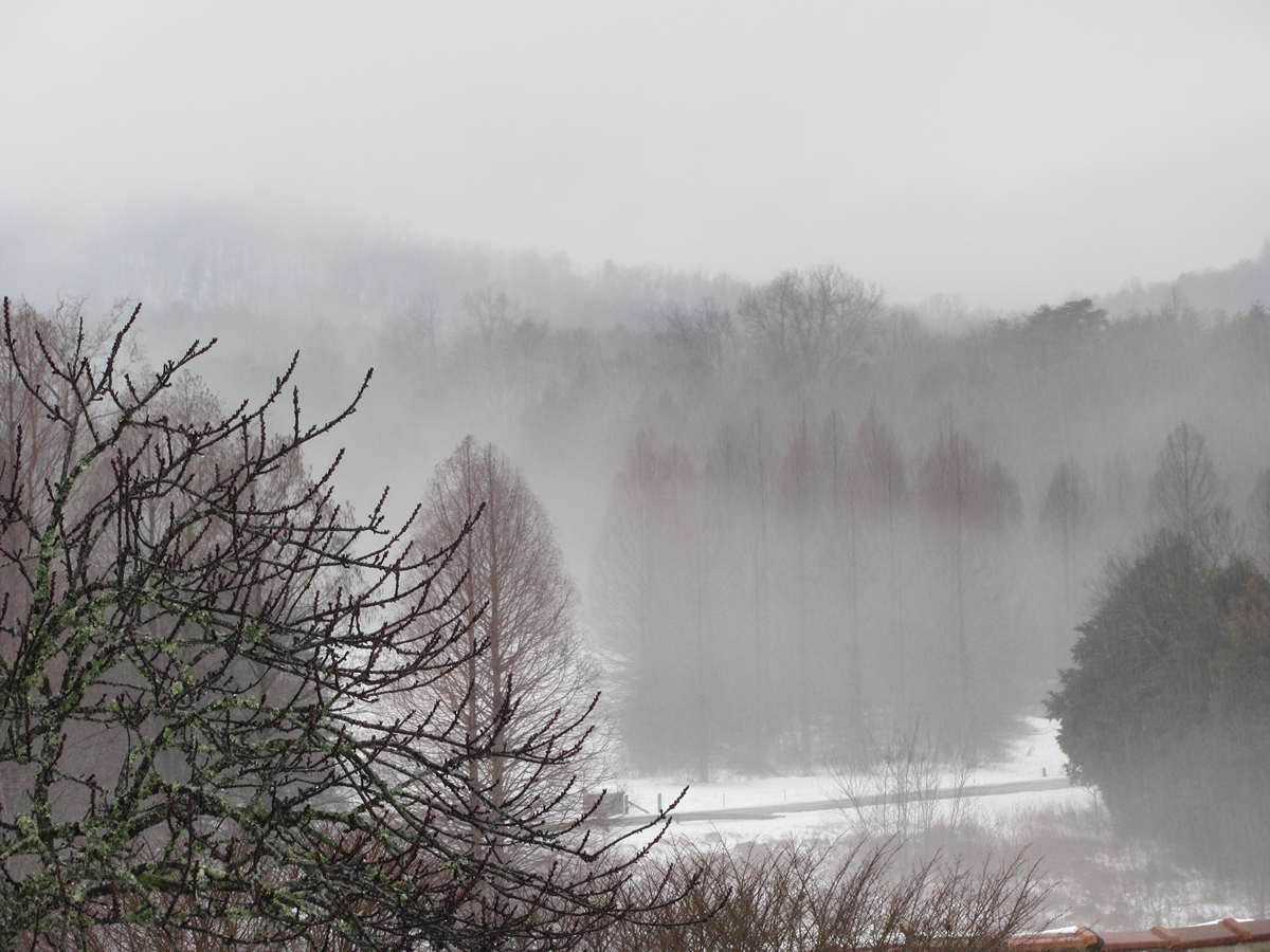 Abbey of Our Lady of Gethsemani in the snow