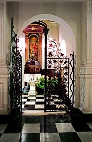 Corpus Christi Baptismal Font. Site of Merton's baptism November 16, 1938. 