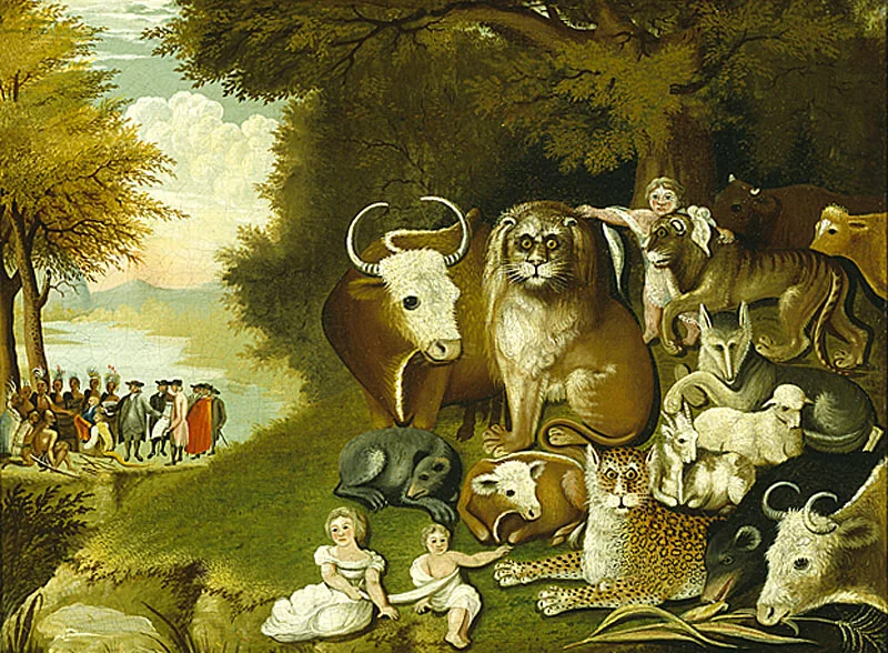 Peaceable Kingdom, Edward Hicks, ca 1833. Courtesy of PAFA.