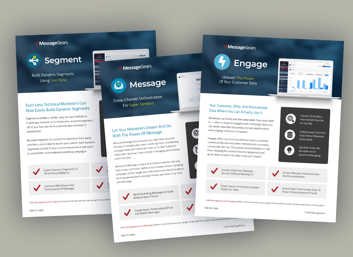 MessageGears Product One Sheets