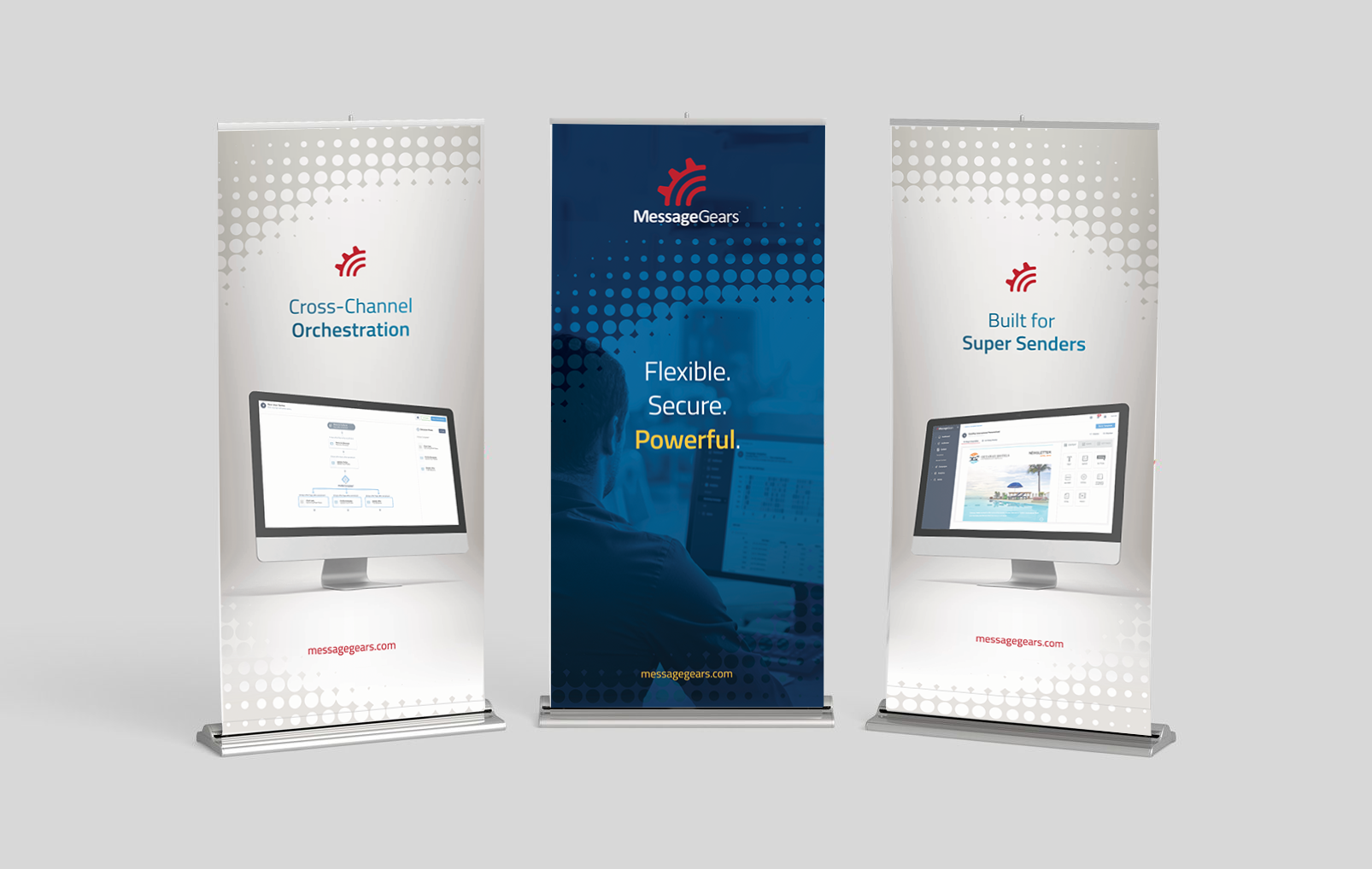 Vertical Banner Stand Trio