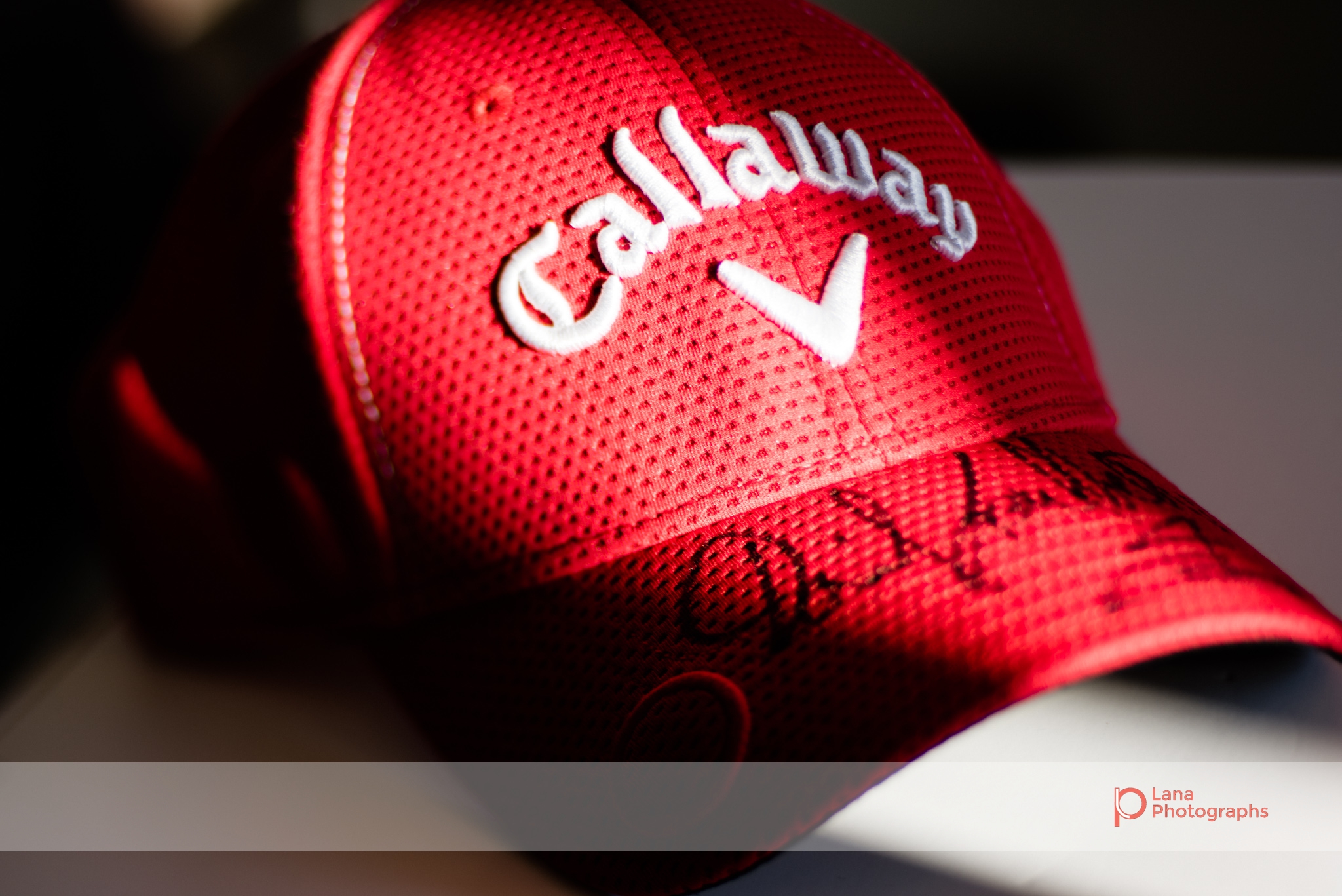 A callaway cap signed by David Leadbetter in Dubai January 2017