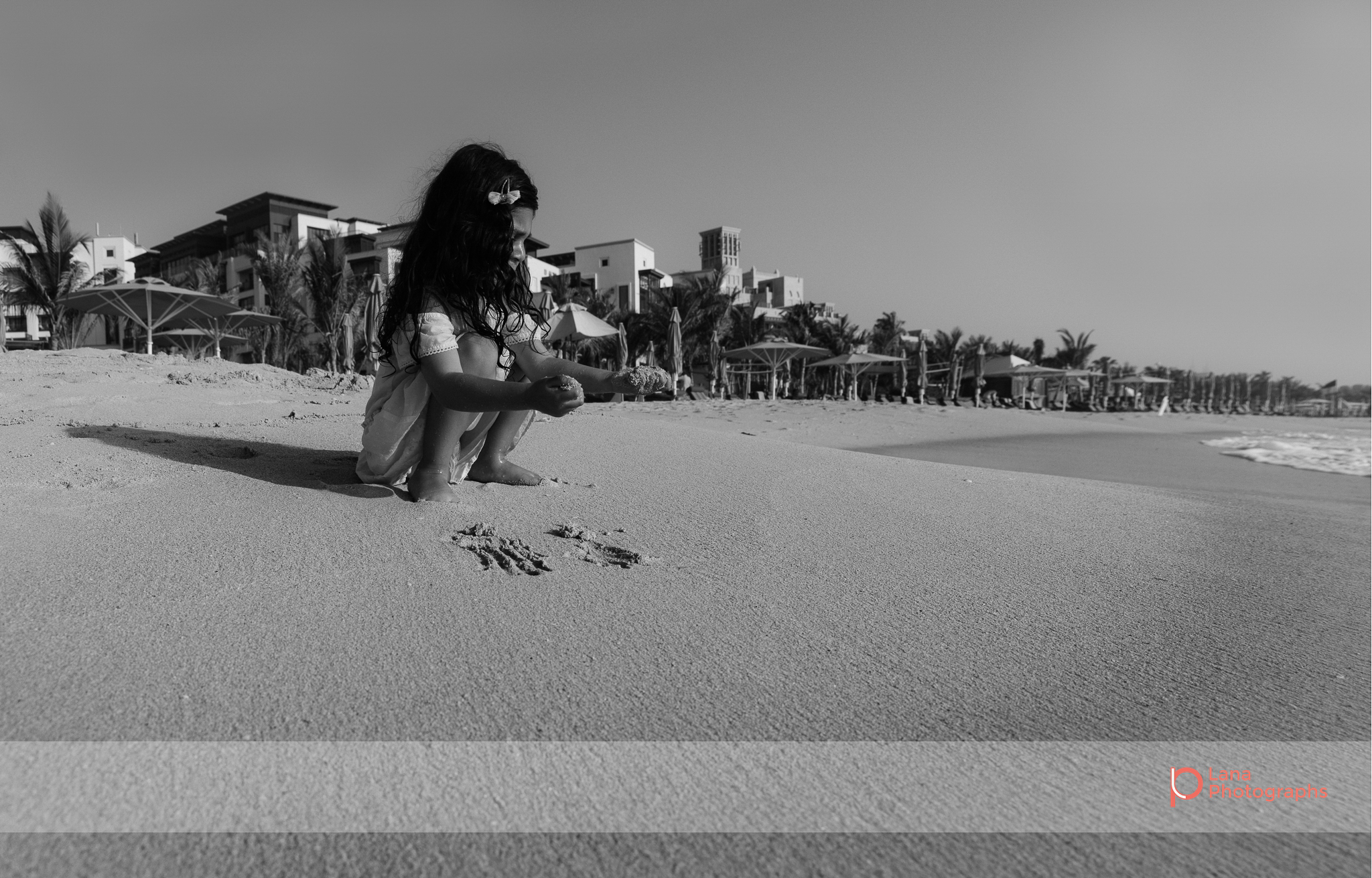  Lana Photographs Dubai Family Photography beach photoshoot little girl on the beach 
