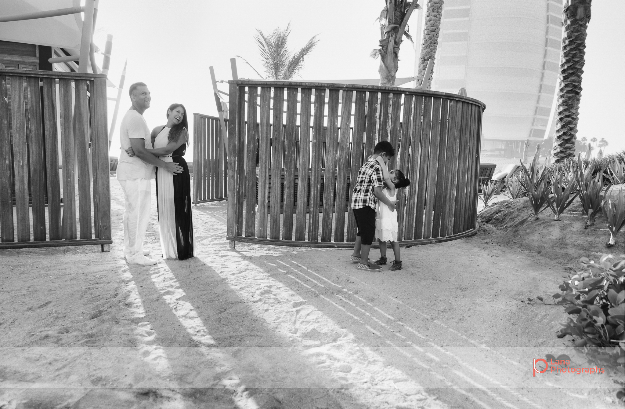  Lana Photographs Dubai Family Photography beach photoshoot portrait of kids imitating parents slow dance 