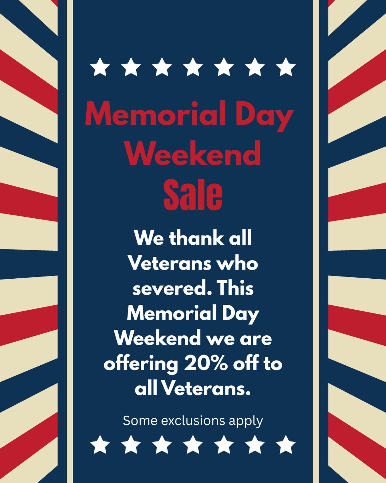 This weekend stop by the nursery! Veterans will get 20% off the Memorial Day weekend. 

#MemorialDay #sale #fresnocalifornia #cloviscalifornia