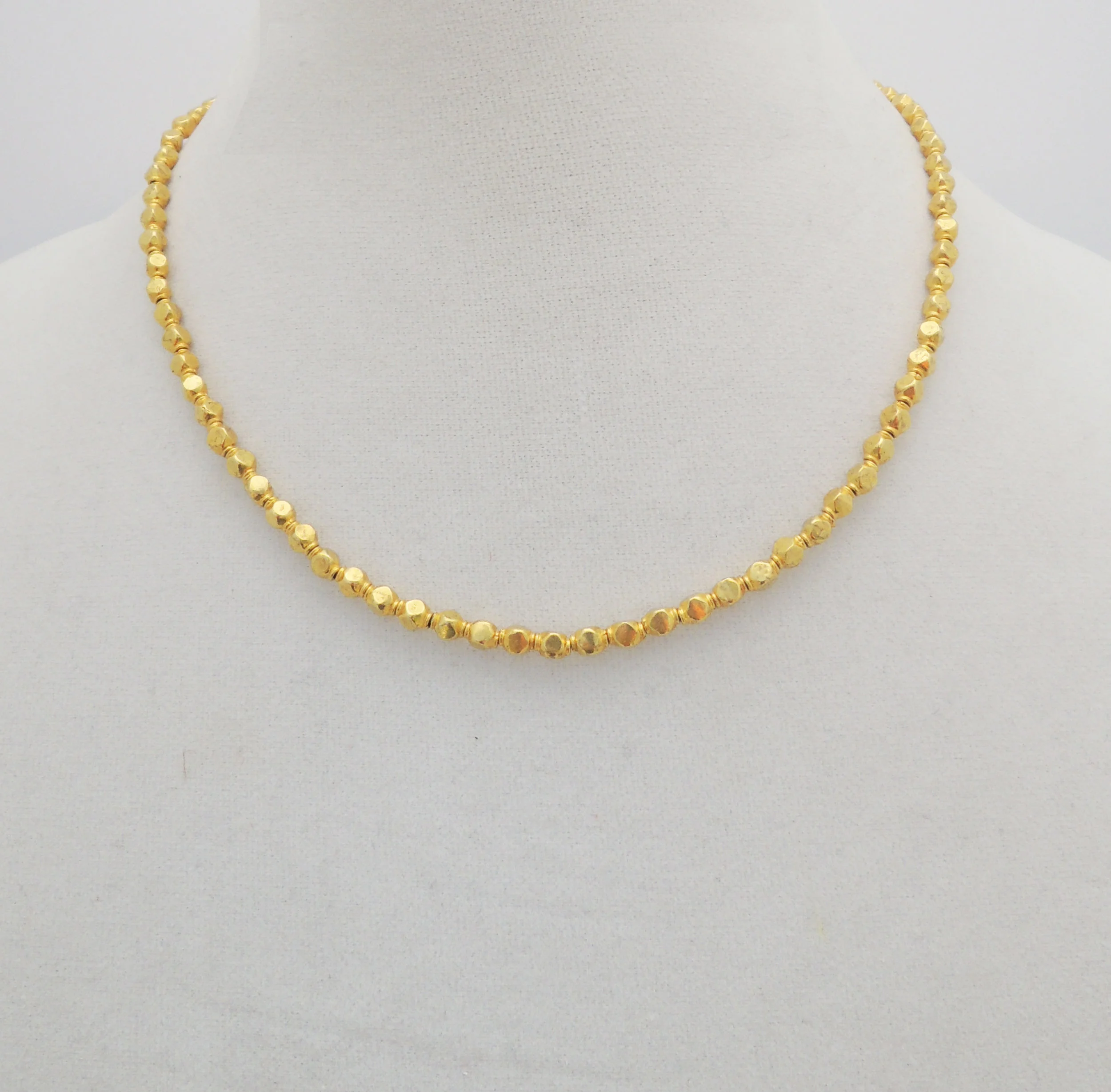 Hand Crafted Gold Bead Necklace and 