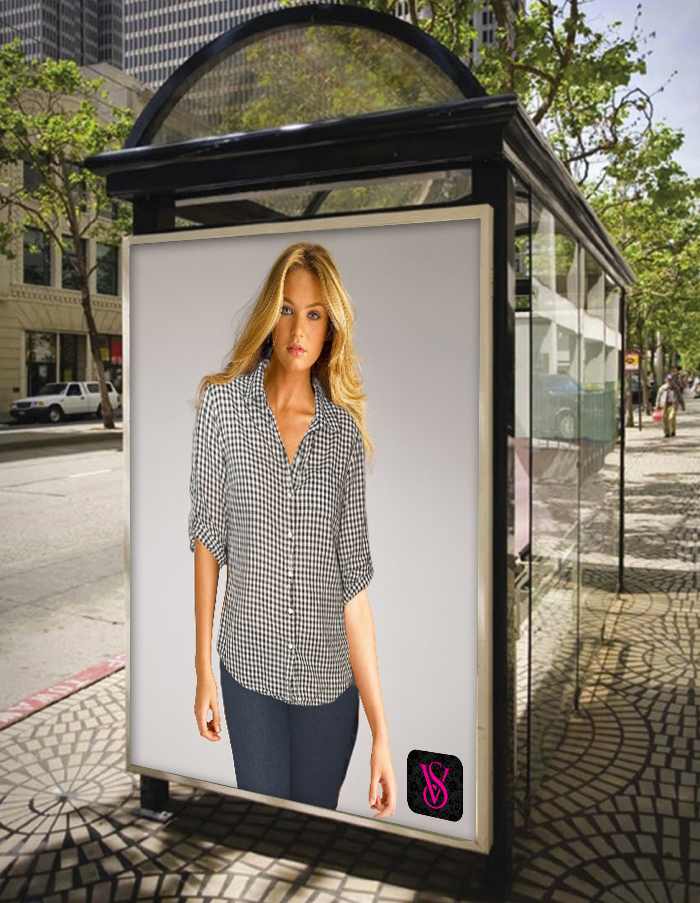  Across town, and in publications, men see ads of fully clothed Victoria's Secret models. 