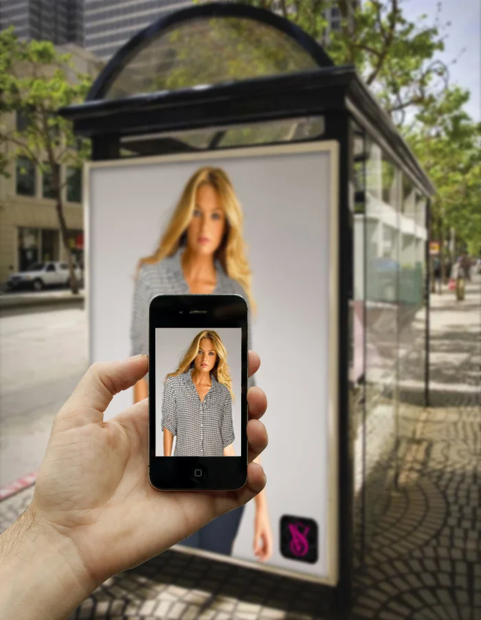  Using the "Undress Me" app, with the swipe of a finger, the models can be undressed, revealing the Victoria's Secret lingerie. 