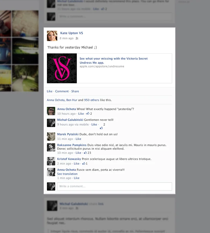  Users receive playful personalized messages from the models the next day, to continue the engagement. 