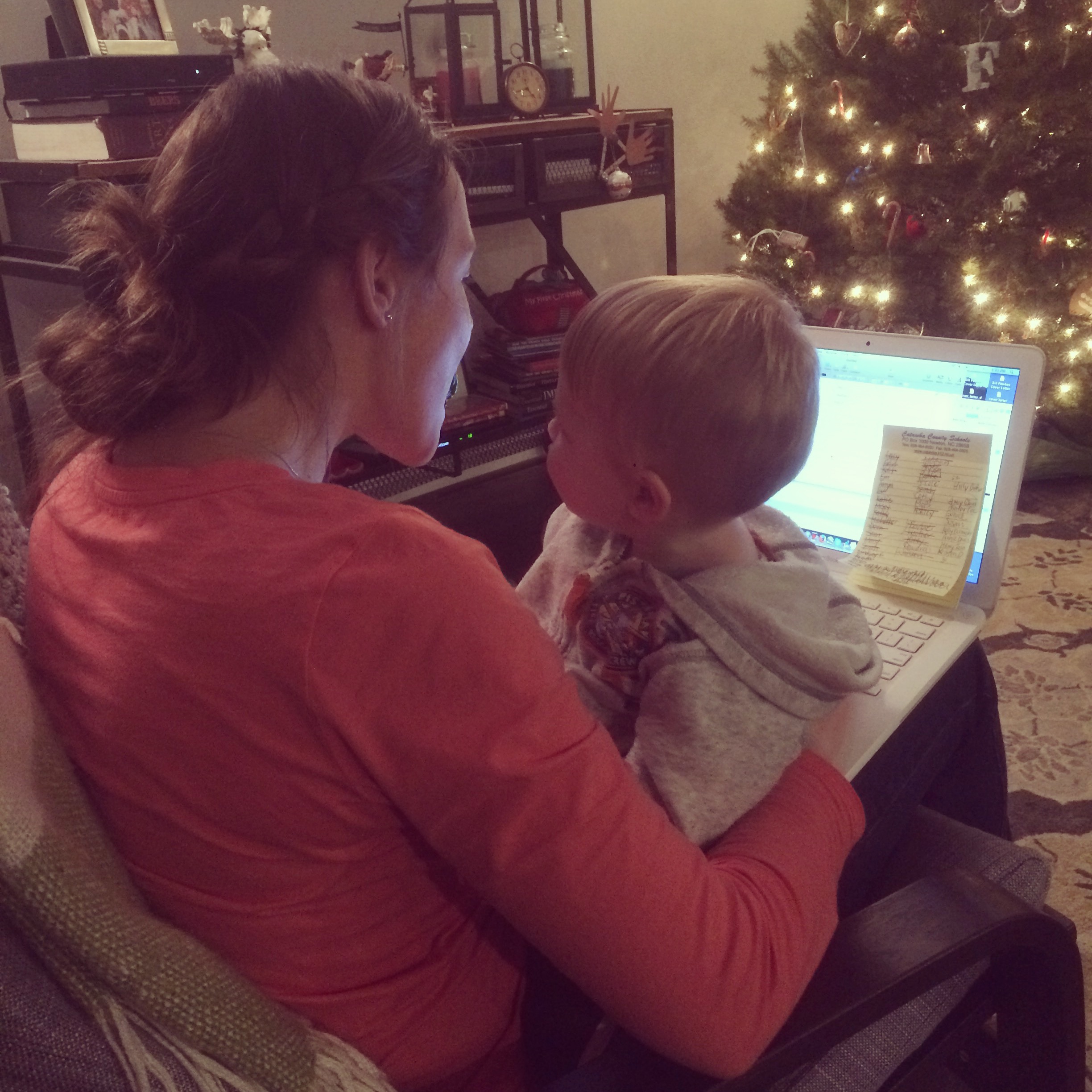 This is how I can get some writing done. Weston on my lap and Violet watching a quick show!