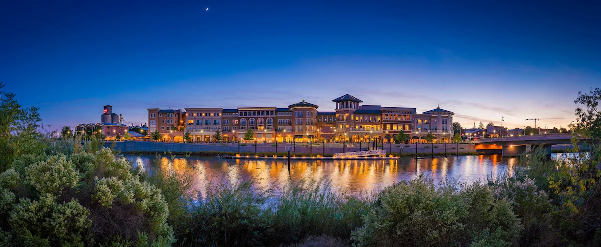 Napa River and Riverfront Downtown, Napa, California