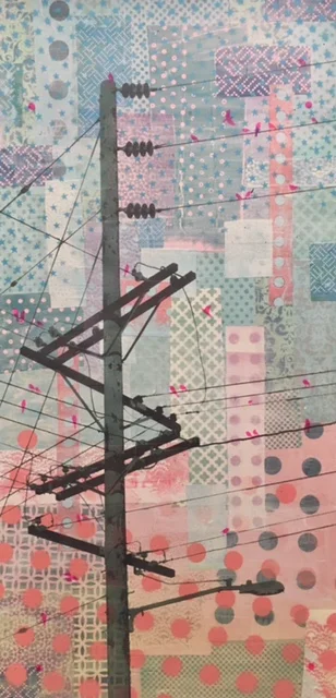 Blue Utility Pole