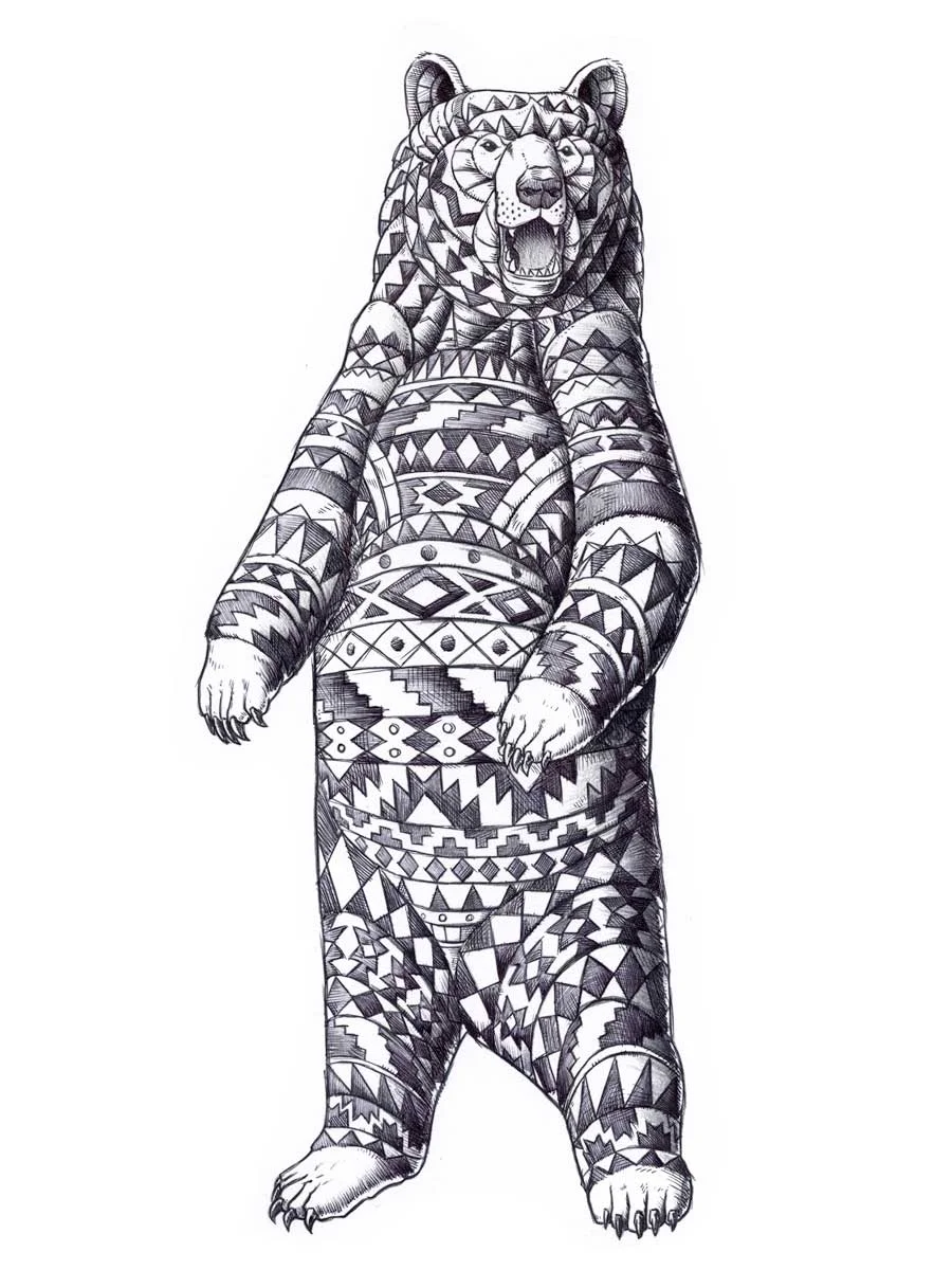 Tribal Grizzly Bear