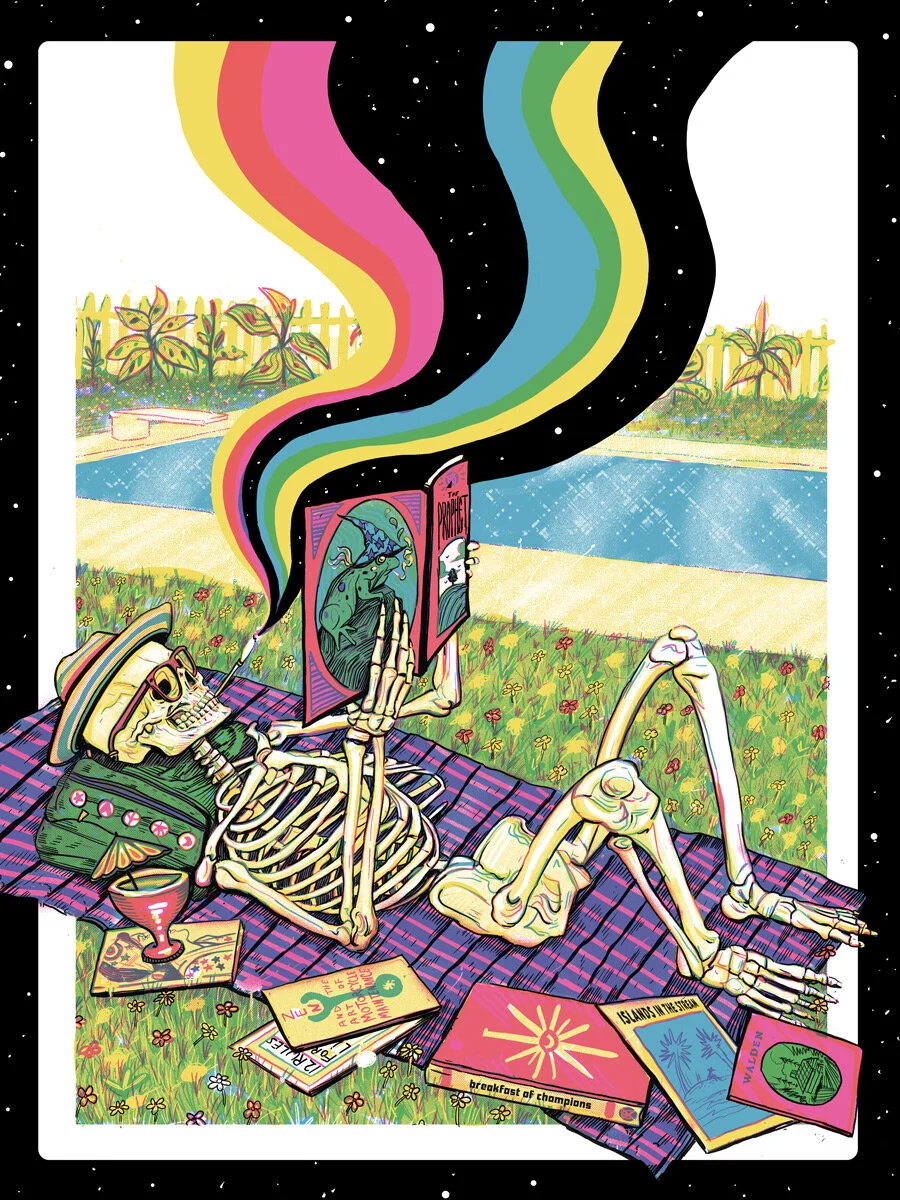 Zeb Love “Perpetual Youth” four color silkscreen on 100lb cougar smooth 24 x 18 inches Edition of 29, signed and numbered $50 Available in our PRINTS SHOP now
