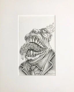 Watch Wot Ya Eat Emek archival ink on archival paper 16 x 13 x 1 (framed) $750