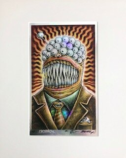 The One That Got Away Emek silkscreen on foil 16 x 13 x 1 (framed) SOLD