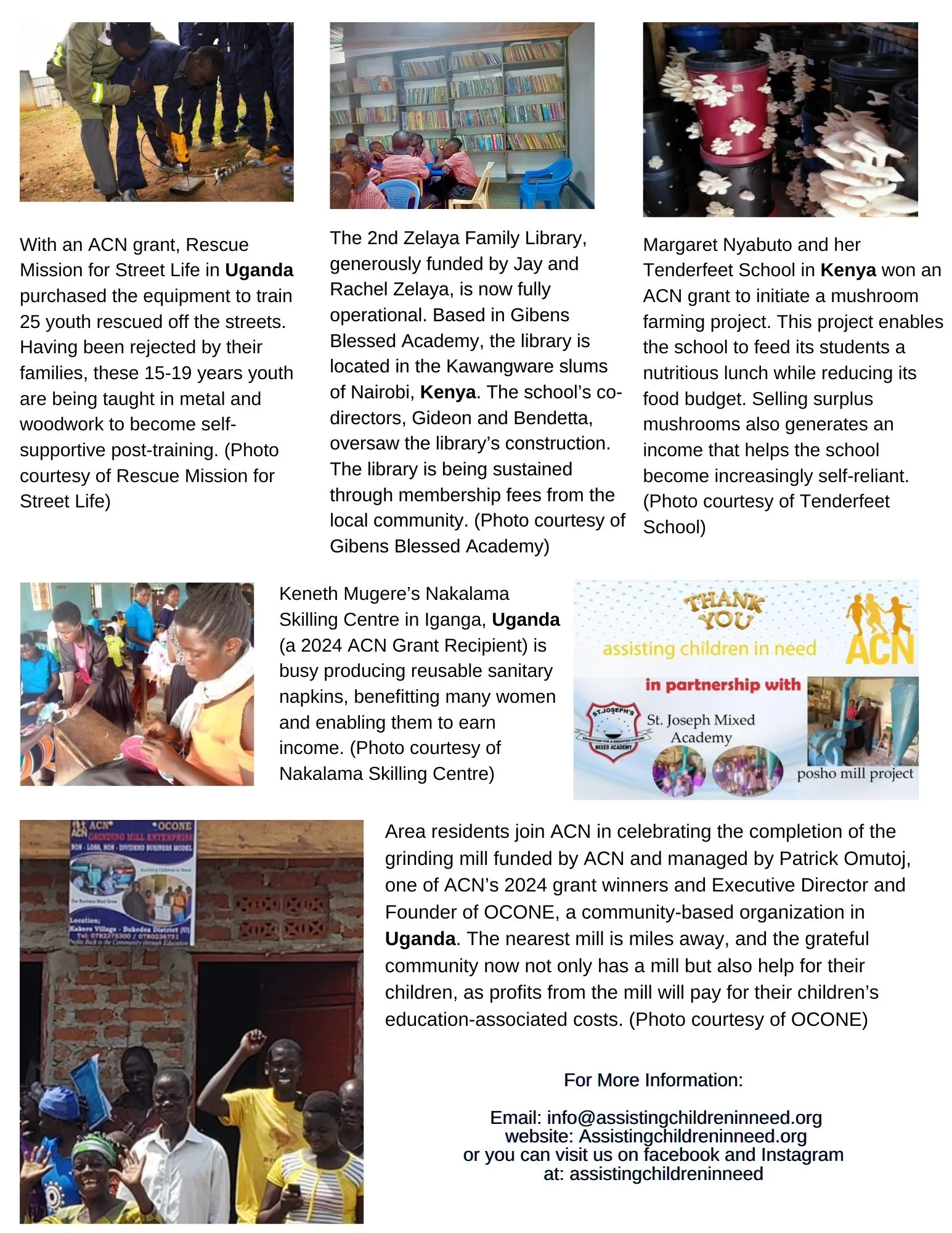 *Current Projects — Assisting Children in Need