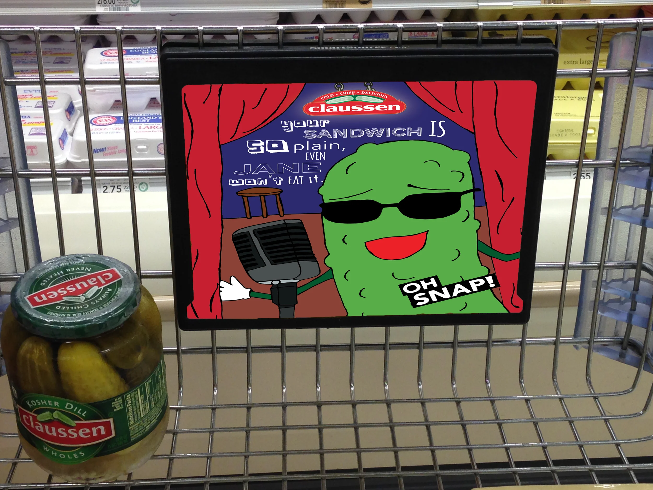 Grocery cart sign