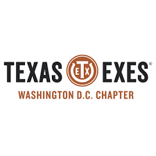 Texas Exes Washington D.C. Chapter logo with black and brown text.