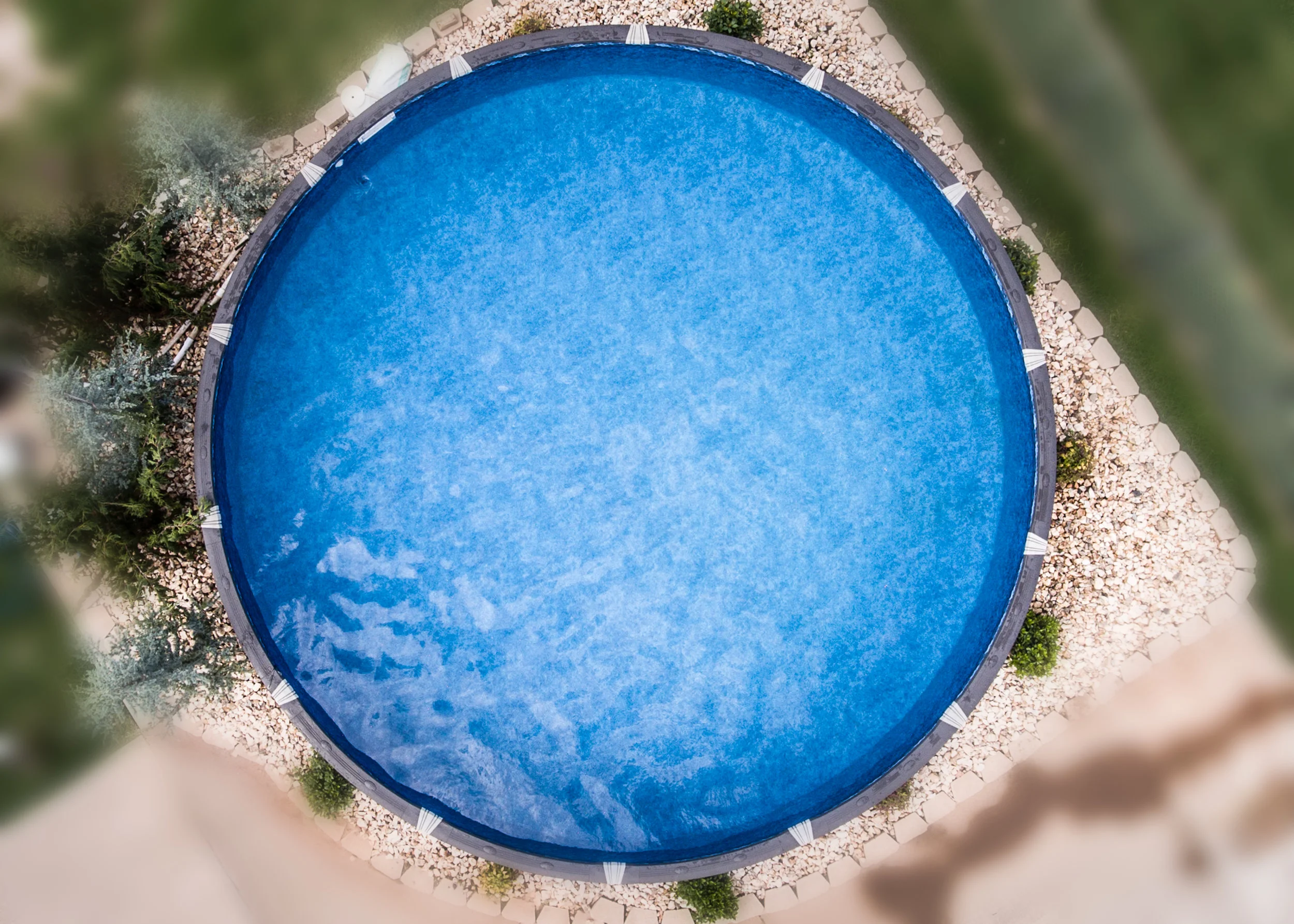 24' Round Above Ground Pool Overhead