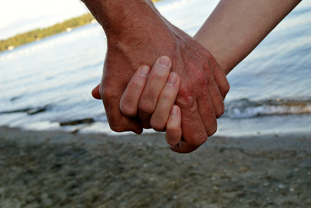 "A Pair of Hands-Holding Hands" by RichardBH, via Flickr, "Friendship in Alzheimer's" announcement, Creative Commons verified 12/06/2106