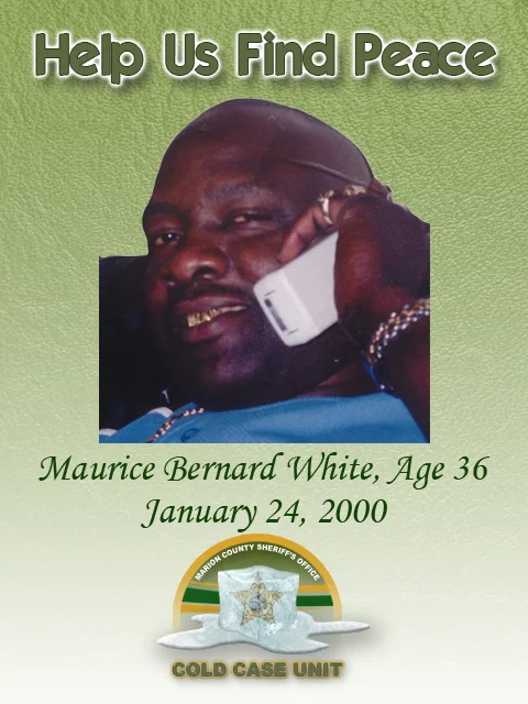 Maurice White was shot to death in his mobile home at 16746 NE 22nd Terrace Citra, Fl. during an alleged Home Invasion Robbery. If you have any information regarding this case, call (352) 369-6831. You may also remain anonymous by contacting CrimeStoppers at (352) 368-STOP.