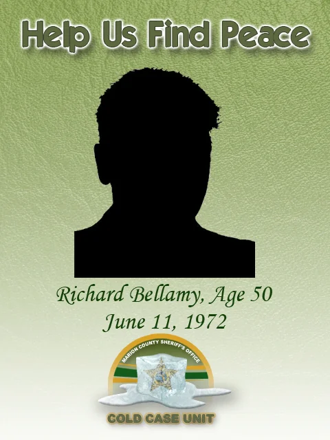 June 11, 1972-Richard Bellamy was located with a gunshot wound in a Summerfield store on Hwy 301. If you have any information regarding this case, call (352) 369-6831. You may also remain anonymous by contacting CrimeStoppers at (352) 368-STOP. 1Repin