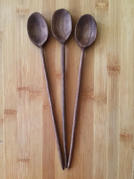  long cocktail spoons in walnut 