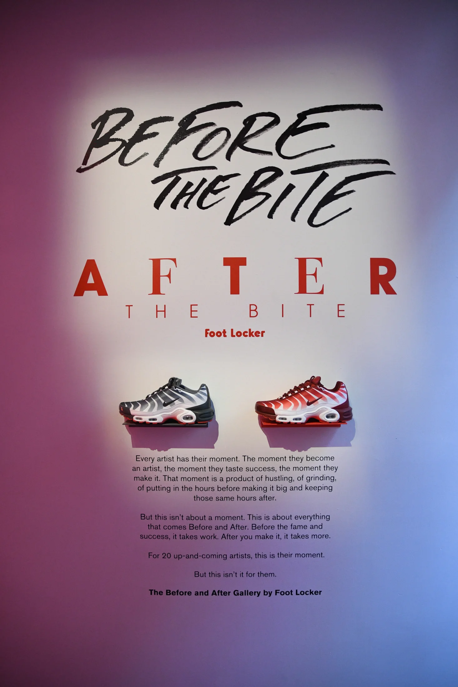 The Before the Bite (left), After the Bite (right), and Gallery manifesto. (Click to enlarge.)