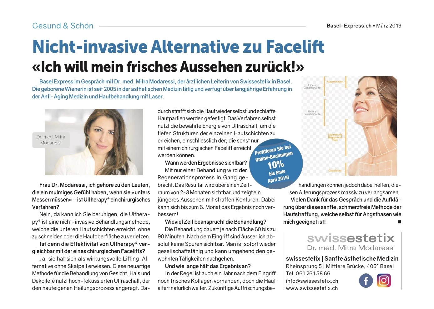 Basel Express im Gespräch mit Dr. med. Mitra Modaressi, die Expertin für ästhetische Gesichtsbehandlungen in Basel