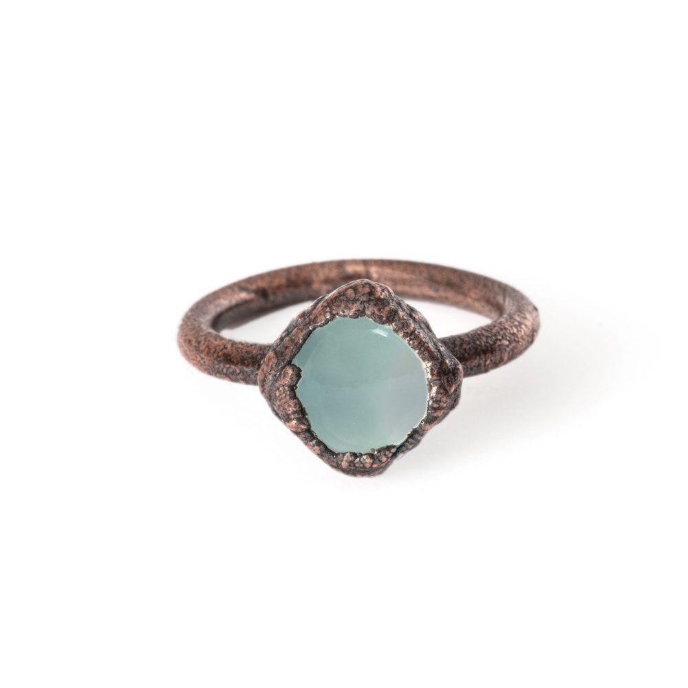 Blue Chalcedony Bezel Ring Size 5 5 Sara Pocius Jewelry